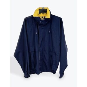 Vintage California Outerwear Windbreaker‎ Jacket Full Zip Navy Blue Yellow